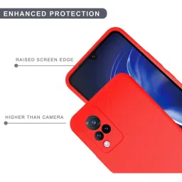 Sprig Liquid Silicone Back Cover for Vivo V21 5G (Red) image 4
