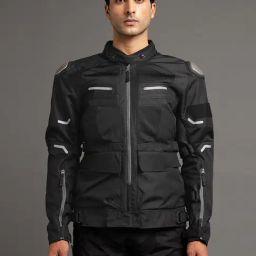 Royal Enfield Black Regular Fit Cross Roader Biker Jacket-picture-6