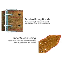 Protoner Suede Leather Weight Lifting Gym Belt (Brown) image 4