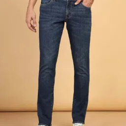 Wrangler Vegas Dark Blue Regular Fit Lightly Washed Jeans-picture-16