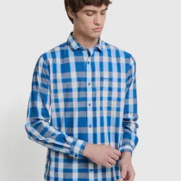 Ben Sherman Blue Checkered Regular Fit Shirt-image-30