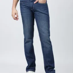 IVOC Blue Regular Fit Cotton Lightly Washed Jeans-image-1