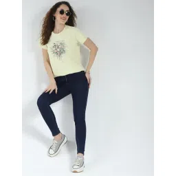 Monte Carlo Yellow Cotton Lycra Printed Top image 5