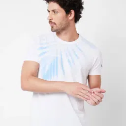 Spykar White Slim Fit Printed Crew T-Shirt-picture-17