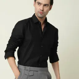 Rare Rabbit Black Cotton Regular Fit Solid Shirt-picture-17