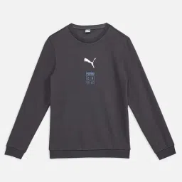 Puma Boys Grey Cotton Solid Full Sleeves Sweatshirts-picture-10