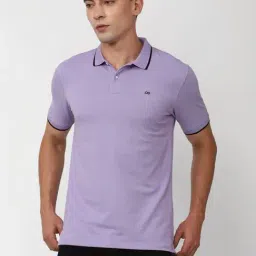 Peter England Purple Slim Fit Polo T-Shirt-image-26