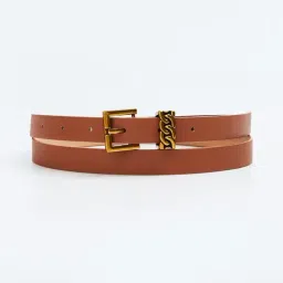 Ginger by Lifestyle Brown PU Waist Belt for Women-image-32