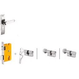 Dorset HL Series -Hale HL HALE 190 mm SC Finish Combo Lock Sets With Both Side Key Cylinder (70 mm) image 1