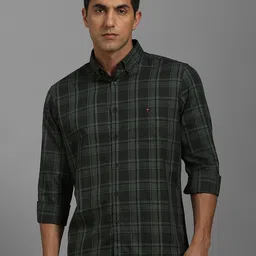 Louis Philippe Sport Men Slim Fit Tartan Checked Casual Cotton Shirt-image-43