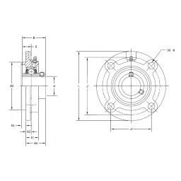 KOYO Flange Mounted Bearing, Inner Dia 50 mm, Length 165 mm, Width 51.6 mm, UCFC210JL3 image 2