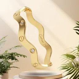 RKB Sales Women Cubic Zirconia Antique Gold-Plated Kada Bracelet-picture-27