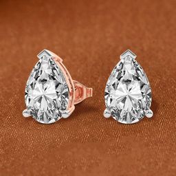 Sparkles 14Kt Gold Pear Solitaire Stud Earrings With 1.5 Carat Lab Grown Diamond - 1.67 g-picture-48