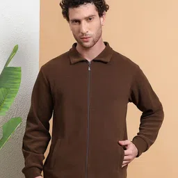 ARMENOR Men Shirt Collar Front-Open Zipper Sweatshirt-image-5