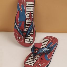 Kidsville Avenger  Featuring Spiderman Printed  Flip Flops - Red-picture-1