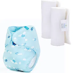 Bumberry Adjustable Reusable Cloth Diaper Cover With Insert Helicopter Print - Blue-picture-24