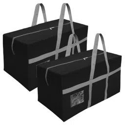 Storite Extra Large 128 L Nylon Moisture Proof Multipurpose Heavy Duty Storage Bag for Toys/Stationery/Blankets/Clothes/Moving Bags With Strong Reinforced Handles Rectangular (Black)-picture-17