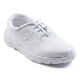 LIBERTY Solid Laced Up School Shoes - White image 4