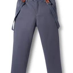 Mark & Mia Woven Full Sleeves Striped Party Shirt & Trouser Set With Bow & Suspender - Blue image 5