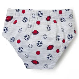 kookie kids india Kookie Kids Cotton Spandex Knit Briefs With Stripes & Football Print Pack of 3 - Multicolor image 5