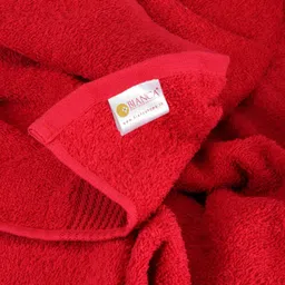 kopa BIANCA Red & Blue Set Of 2 Solid Super Absorbent 380 GSM Cotton Bath Towels image 5