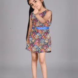 Creative Kid'S Girls Purple Cotton Regular Fit Printed Dress-image-97