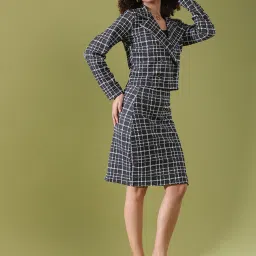 SELVIA Dark Grey & White Checks Co-Ord Set image 4