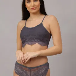 AROUSY Purple & Grey Self Pattern Bra Panty Set - Pack Of 2 image 4