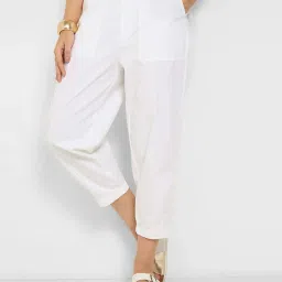 Honey By Pantaloons White Cotton Regular Fit Trousers image 4