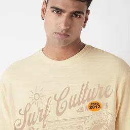 Bewakoof Yellow Oversized Graphic T-Shirt image 4