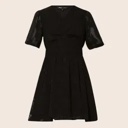 Only Black Flare Fit Self Pattern Dress image 4