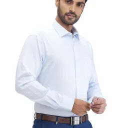 Park Avenue Blue Regular Fit Texture Shirt image 4