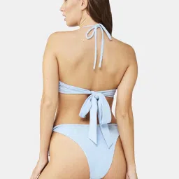 Secrets By ZeroKaata Blue & White Plain Swimwear Bra Panty Set - Pack Of 2 image 4