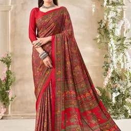 LeeliPeeri Designer Floral Poly Crepe Saree-picture-13