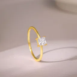 GIVA 925 Sterling Silver Gold Plated Cubic Zirconia Studded Beauty Ring-picture-55