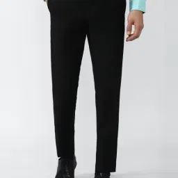 Peter England Elite Black Slim Fit Trousers-picture-34