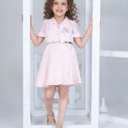 Peppermint Kids Pink Printed Shirt Dress with Belt-image-22