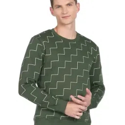 Arrow New York Olive Cotton Regular Fit Printed SweatShirt-picture-12
