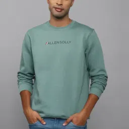 allen solly Men Green Crew Neck Full Sleeves Casual Sweatshirt-picture-28