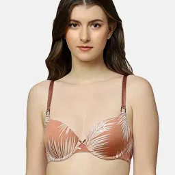 Triumph Brown Printed Half Coverage T-Shirt Bra-picture-43