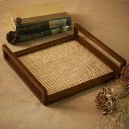 fabindia home Fabindia Brown Cane Large Tray-picture-9