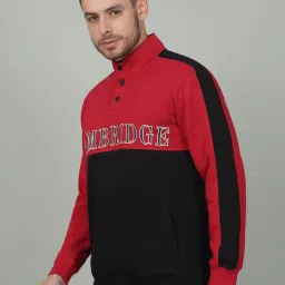 Cantabil Red Regular Fit Color Block Sweatshirt image 4