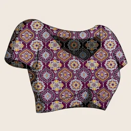 Saree Mall Purple Satin Self Saree with Blouse Piece image 4