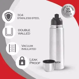 Milton Thermosteel 500ml Stainless Steel Silver Flip Lid Flask image 5