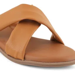 Scentra Women's Beige Cross Strap Sandals image 4