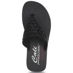 Skechers Women's VINYASA - NEW GLAMOUR Black Thong Wedges image 4