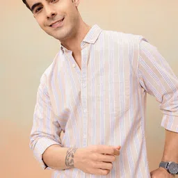 Mast & Harbour Men Standard Striped Pure Cotton Casual Shirt-picture-20