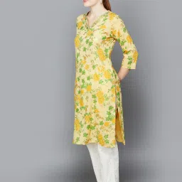 Melange by Lifestyle Mustard Embellished Kurta image 4