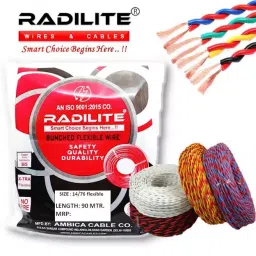 RADILITE 23/76 White Two Core Twisted Copper Flexible Wire RAD017 (90 m) image 2