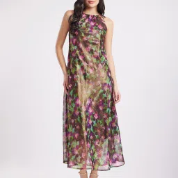 Fablestreet Multicolor Floral Print Maxi Dress image 4